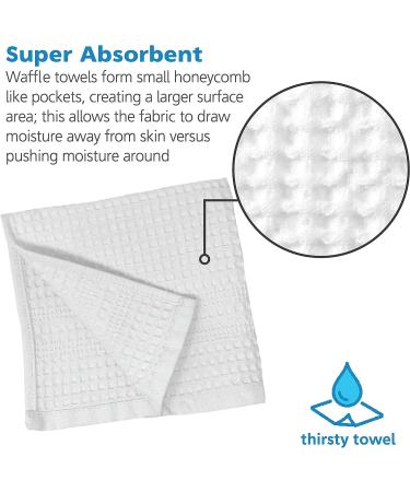 GILDEN TREE Waffle Towel 4 Pack Washcloths - Quick Dry Thin Exfoliating - Classic Style, White - Buy Online on GoSupps.com