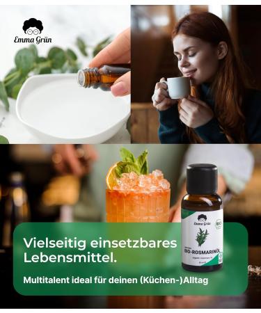 Buy EMMA Gr n Bio Rosemary Oil - 100% Natural Organic Rosemary from Greece | High Dose Essential Oil for Culinary & Aromatherapy Use - Buy Online on GoSupps.com