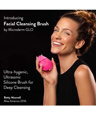 Silicone Sonic Facial Cleansing Brush - Exfoliating Face Scrubber for Normal & Sensitive Skin - Waterproof & Rechargeable - Pink - Buy Online on GoSupps.com