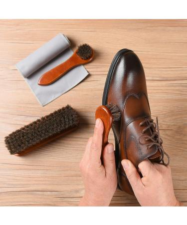 Unekez 4-Piece Horsehair Shoe Brush Shine Kit - Premium Shoe Polish & Leather Care Set - Buy Online on GoSupps.com