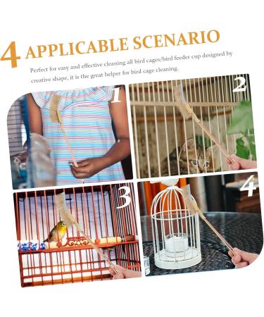 PRETYZOOM 1 Set Bird Cage Cleaning Brush Metal Cleaner Bird Brush Cleaning Bird Cage Accessories Bird Supplies 24X3X2CM As Shown - Buy Online on GoSupps.com