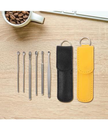 Stainless Steel Earwax Removal Kit - 4 Sets with Leather Case - Ear Pick Tool for Adults - Ear Cleansing and Scooping - Buy Online on GoSupps.com
