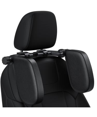 Bannio headrest car children neck support car with telescopic rod and sliding bars clips 360 rotation headrest car seats car seats neck support pillow car made of leather for children black - Buy Online on GoSupps.com