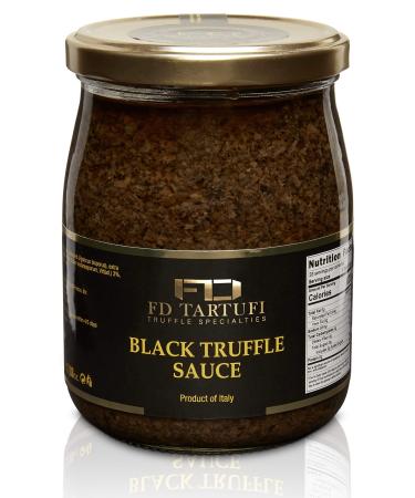FD TARTUFI Black Truffle Sauce 500g (17.63oz), (Tuber Melanosporum) Gourmet Sauce | Kosher | non gmo | Made in Italy | Mushrooms | Truffles | Specialty Food