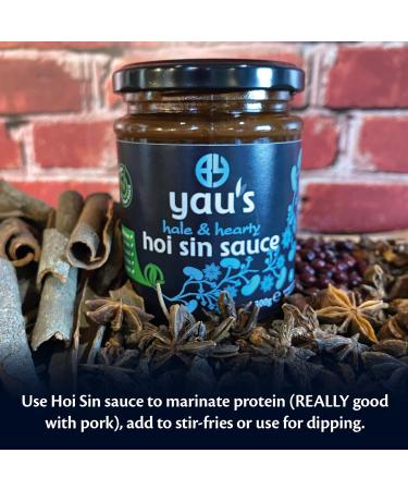 Yau's Hale and Hearty Hoi Sin Sauce. All-Natural Tasty Chinese Cooking Sauce. Gluten-Free Soy-Free Vegan Friendly Contains No E Numbers or MSG. Use with Meat Vegetable or Duck Pancakes 3x300g - Buy Online on GoSupps.com