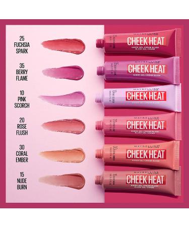 Maybelline Cheek Heat Gel-Cream Blush - Rose Flush 0.27 fl oz (8 ml) | Flawless Radiance - Buy Online on GoSupps.com