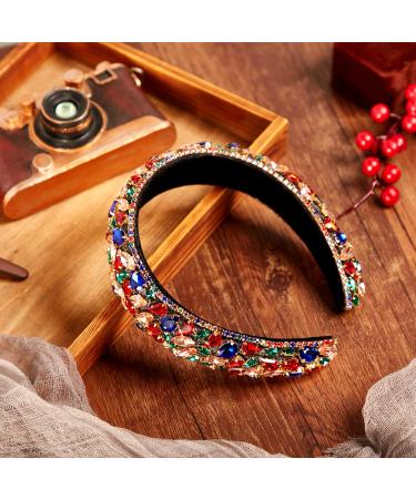 Crystal Rhinestone Velvet Padded Headband - Elegant Hair Accessory for Women, Ideal for Weddings and Parties - Buy Online on GoSupps.com