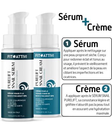 Snail Slime Moisturizing Face Serum 98% - Powerful Anti-Wrinkle With Hyaluronic Acid Vitamin E Vitamin C Regenerating Aloe Vera - Skincare for Women and Men 100 ML - FITOATTIVI - Buy Online on GoSupps.com