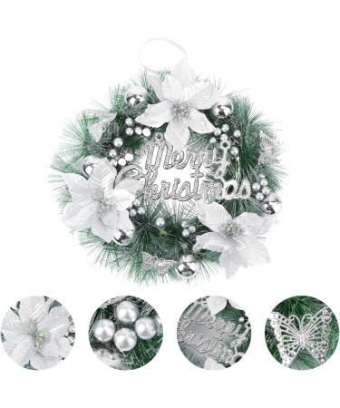HOMSFOU 2pcs Christmas Wreath Decorative Wreath Christmas Front Door Wreath Winter Wreath Holiday Wreaths Harvest Wreath Rustic Holiday Door Wreath Xmas Reef Artificial Pvc Merry Christmas - Buy Online on GoSupps.com