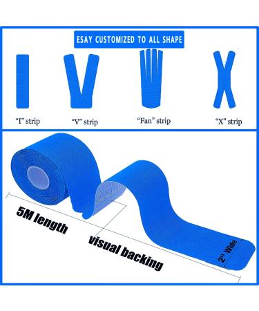 SUOAPAIQ Kinesiology Tape Precut (3 Rolls 60 Precut Strips) Waterproof Sports & Athletic tape for Athletes - Physio Elastic Sports Tape (Blue) - Buy Online on GoSupps.com
