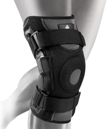 NEENCA Professional Hinged Knee Brace, Medical Knee Support with Removable Dual Side Stabilizers for Knee Pain, Arthritis, Meniscus Tear, Swollen, Injury Recovery, Joint Pain Relief, ACL. Men & Women (X-Large, Black) X-Lar