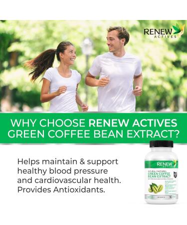 Renew Actives Coffee Bean Extract: 800mg Green Coffee Bean Extract Capsules for Weight Management Programs. Helps Support Cardiovascular Health & Provides Antioxidants - Vegan Supplement with 50% GCA - 90 Capsules. NON-GMO. Free of Dairy Soy & Sugar. (2 P - Buy Online on GoSupps.com