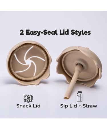 Silicone 2-in-1 Sippy N Snack Cup - BPA Free, No Spill, Drop Proof, Blue - Dishwasher & Microwave Safe - Buy Online on GoSupps.com