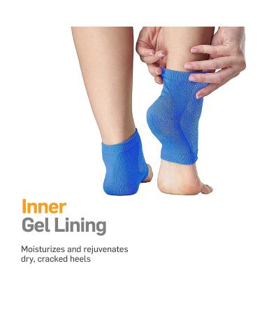 NatraCure Moisturizing Gel Heel Sleeves - Royal Blue (3 Pairs) Regular Size | 608-M-RB CAT3PK - Buy Online on GoSupps.com