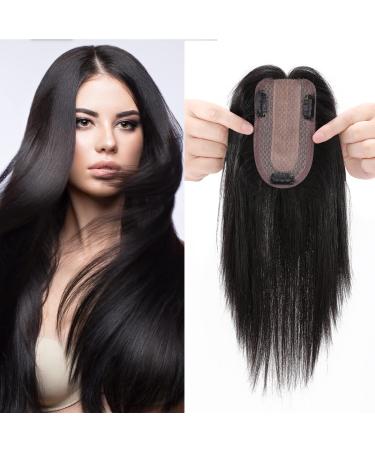25cm clip in extensions real hair topper extensions real hair 1b# natural black hair parts real hair toupet for women toupe hair part 130% dense hair extensions 33g