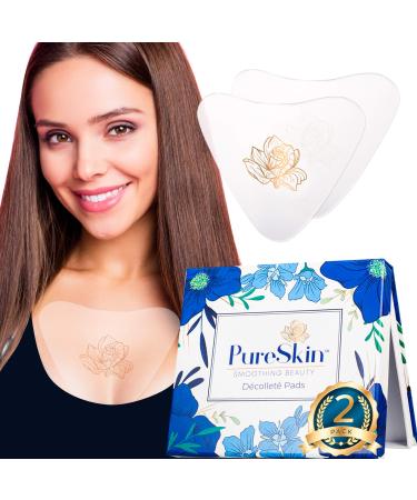 PureSkin Chest Wrinkle Pads-2 PACK -Decollete Anti Wrinkle Chest Pads | Silicone Patches for Wrinkles | Chest Wrinkle Pads Sleeping Reusable | Chest Wrinkles | Silicone Chest Pads