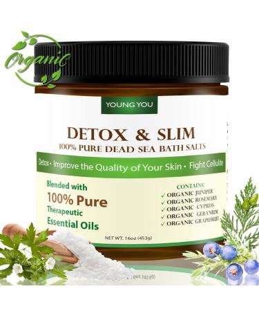 Dead Sea Bath Salt   Organic Detox Mineral Body Soak - Reduce Cellulite  Slim Down  Improve Skin  Circulation