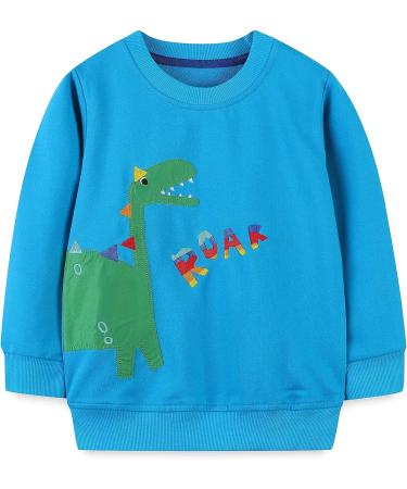 Boys Dinosaur Sweatshirt | Kids Cotton Jumper | Long Sleeve Pullover | Toddler Girls Shirts | Baby Clothes 1-8 Years | 6-7 Years Dinosaur 01 - Buy Online on GoSupps.com
