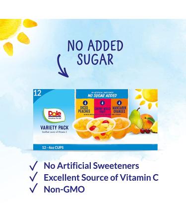 Buy Dole Fruit Bowls Variety Pack - Peaches, Mandarins & Cherries | No Sugar Added, Gluten Free - 12 Cups - Buy Online on GoSupps.com