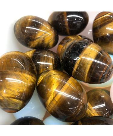 Specimen Dark Yellow Tiger Eye Quartz Crystal Egg 5cm - Buy Online on GoSupps.com