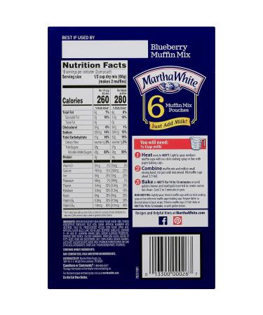 Martha White Blueberry Muffin Mix 7oz Pouch (Pack of 6) - Blueberry 7 Ounce 6 Pack - Buy Online on GoSupps.com