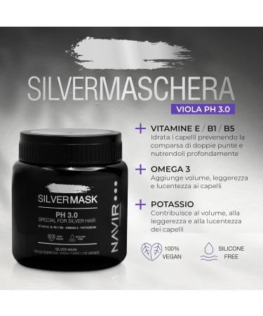 Navir Profesional NAVIR Professional Purple Shampoo and SILVER Mask Toner for gray blonde and bleached hair Shampoo 300 ml + Mask 250 ml - Buy Online on GoSupps.com