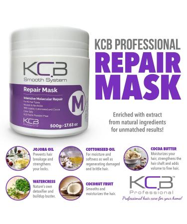 KCB PROFESSIONAL Smooth Repair Hair Mask 17.63 oz - Deep Conditioning Treatment for Frizz Control - Enriched with Jojoba Oil, Coconut & Cocoa Butter - Buy Online on GoSupps.com