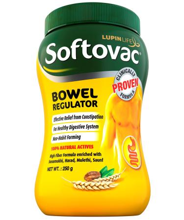 Softovac Bowel Regulator 250g - 100% Natural Actives: High Fiber Formula enriched with Sonamukhi Harad Mulethi Saunf etc.