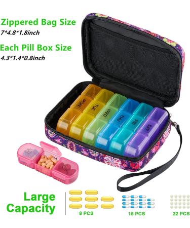 Shop Tnvee Weekly Pill Organizer - 3 Times a Day Travel Case for Vitamins & Supplements (Purple Perlis) - International Shipping Available - Buy Online on GoSupps.com