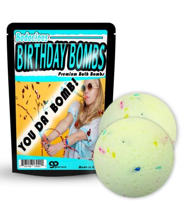 Birthday Bath Bombs - Confetti Cake Fizzers - Bodacious Spa Products - Vanilla Birthday Cake Scent - You Da Bomb