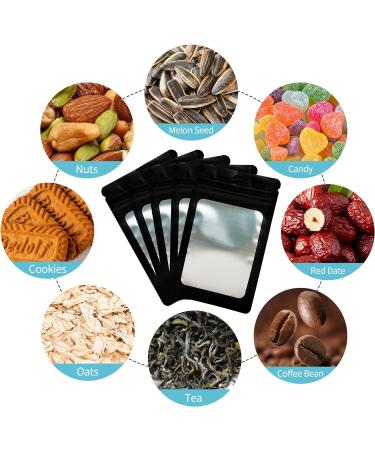 300 Pack 3 Sizes Resealable Mylar Holographic Ziplock Bags Food Storage Smell Proof Bags with Front Window Packaging Pouch for Cookies Sample Jewelry Snack (Black 3 x 4.7 inch 4 x 6 inch 4.7 x 7.9 inch) - Buy Online on GoSupps.com