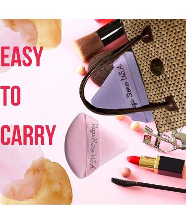 6-Piece Velvet Makeup Puff Set for Contouring and Under Eyes - Purple & Light Pink - Buy Online on GoSupps.com