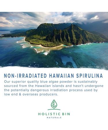 Organic Blue Spirulina Powder by Holistic Bin - Vegan Protein Source for Smoothies & Baked Goods (50g) - Buy Online on GoSupps.com