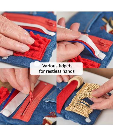 Fidget Wrist Cuff Sensory Toy for Dementia | Anxiety Sleeve for Seniors | Small Blue Fidget Toy for Elderly | Alzheimer s and Dementia Products - Buy Online on GoSupps.com
