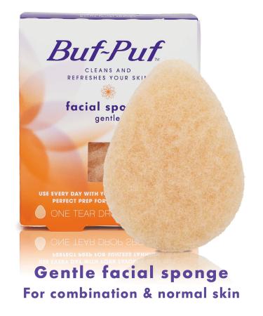 Buf-Puf Gentle Facial Sponge, Dermatologist Developed, Removes Deep Down Dirt & Makeup Causes Breakouts and Blackheads, Reusable, Exfoliating, 1 Count Buf Puf Gentle Facial Sponge