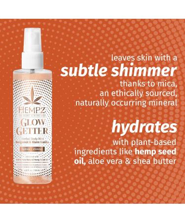 Hempz NEW Glow Getter Hydrating Body Mist Perfume Shimmer Spray with sparkle 4.22 oz. - Buy Online on GoSupps.com