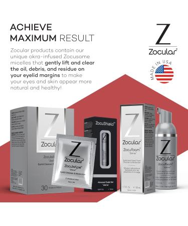 Zocuwipe Eyelid Wipes - Natural Okra Complex Eyelid Cleanser & Moisturizer for Dry Eye & Blepharitis | 40 Count - Buy Online on GoSupps.com