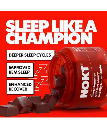 NOKT Sleep Gummies - Tart Cherry & Vegan Melatonin Sugar-Free Gluten-Free Nutritional Supplement 30 Gummies Tart Cherry Flavor Gummy Form Deep Restorative Sleep Support - Buy Online on GoSupps.com