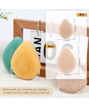 Konjac Exfoliating Organic Cleansing Facial Sponges Set | Natural Walnut Charcoal Scrubbers for All Skin Types | Ideal for Makeup Removal & Body Exfoliation - Buy Online on GoSupps.com