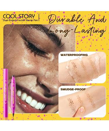 Waterproof Freckles Facial Point Pen Waterproof 2 in 1 Fake Freckles Stamps Eyeliner Long Lasting Beauty Tool for Women and Girls Daily Makeup - Buy Online on GoSupps.com