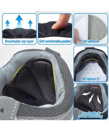 12 Pcs Heel Cushion Pads Mesh Self-Adhesive Heel Grips to Prevent Shoes Too Big Back of Heel Cushion Inserts for Women and Men Black White Grey - Buy Online on GoSupps.com