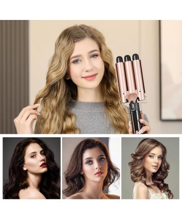 3 Barrel Curling Iron Set - Dual Voltage Hair Waver & Crimper with Glove & Clips | International Shipping - Buy Online on GoSupps.com
