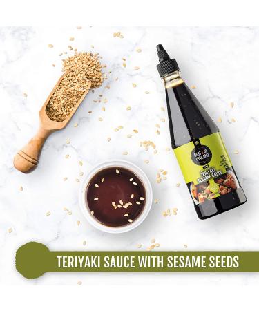 Thailand Sesame Teriyaki Soy Sauce Lite - 2 Bottles, 23.63oz Low-Sodium Authentic Asian Marinade with Whole Sesame Seeds - No MSG, 85% Less Sodium - Buy Online on GoSupps.com