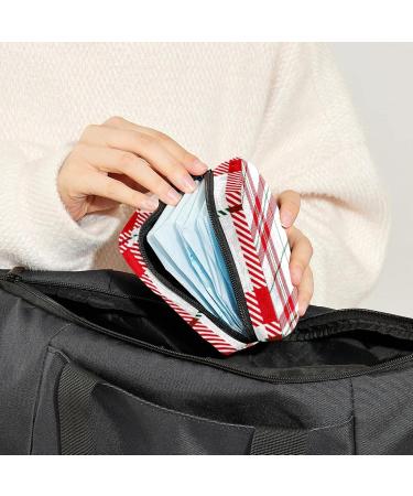 Women's Portable Period Kit | Red & White Scottish Plaid Stillpad Holder | Feminine Pockets Organizer - Buy Online on GoSupps.com