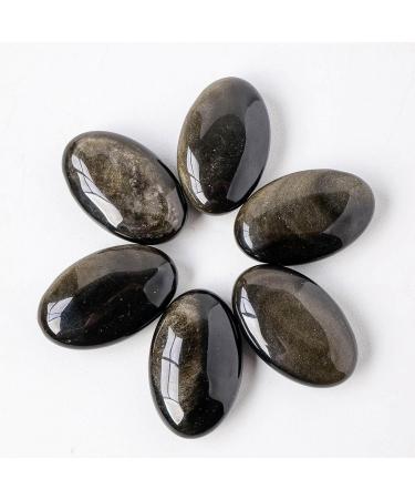 Obsidian Crystal | Meditation Reiki Energy Stone - Natural Tumbled Polished Crystals Stones Tiger Eye Oval Palm Pocket Stones Meditation Reiki Energy Stone - Buy Online on GoSupps.com