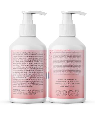 Alozera Skin Firming Retinol Collagen Body Lotion with Stem Cells for Aging Skin and Wrinkles Non-Greasy Lightweight Moisturizer Fragrance-Free 16.9 oz 2-Pack - Buy Online on GoSupps.com