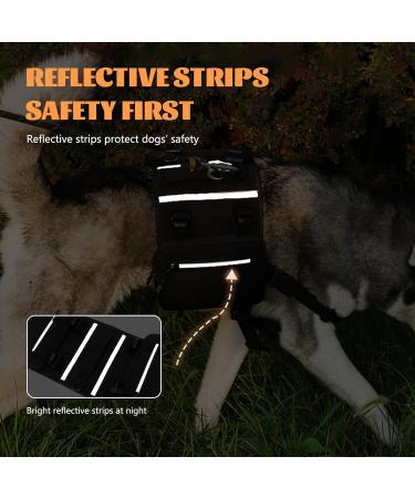 Vercart Tactical Dog Harness Backpack for Large Dogs - Removable Saddle Pockets for Camping & Hiking - Buy Online on GoSupps.com