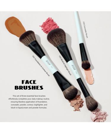 Jessup 10-Piece Makeup Brush Set | Ultimate 14-in-10 Duo-End Brushes for Foundation Eyeshadow Contour & More - International Shipping Available - Buy Online on GoSupps.com
