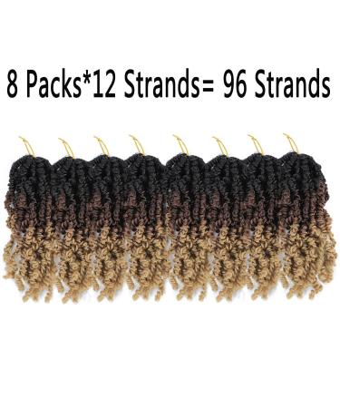 8 Packs Pre-twisted Passion Twist Crochet Hair 8 Inch | Pre-looped Braiding Hair for Black Women | Synthetic Hair Extensions in 1B/30/27 - Buy Online on GoSupps.com
