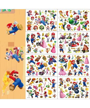 8 Sheets Mario Temporary Tattoos Stickers - Kids Waterproof Tattoo Stickers for Mario Theme Birthday Party Favors - Buy Online on GoSupps.com